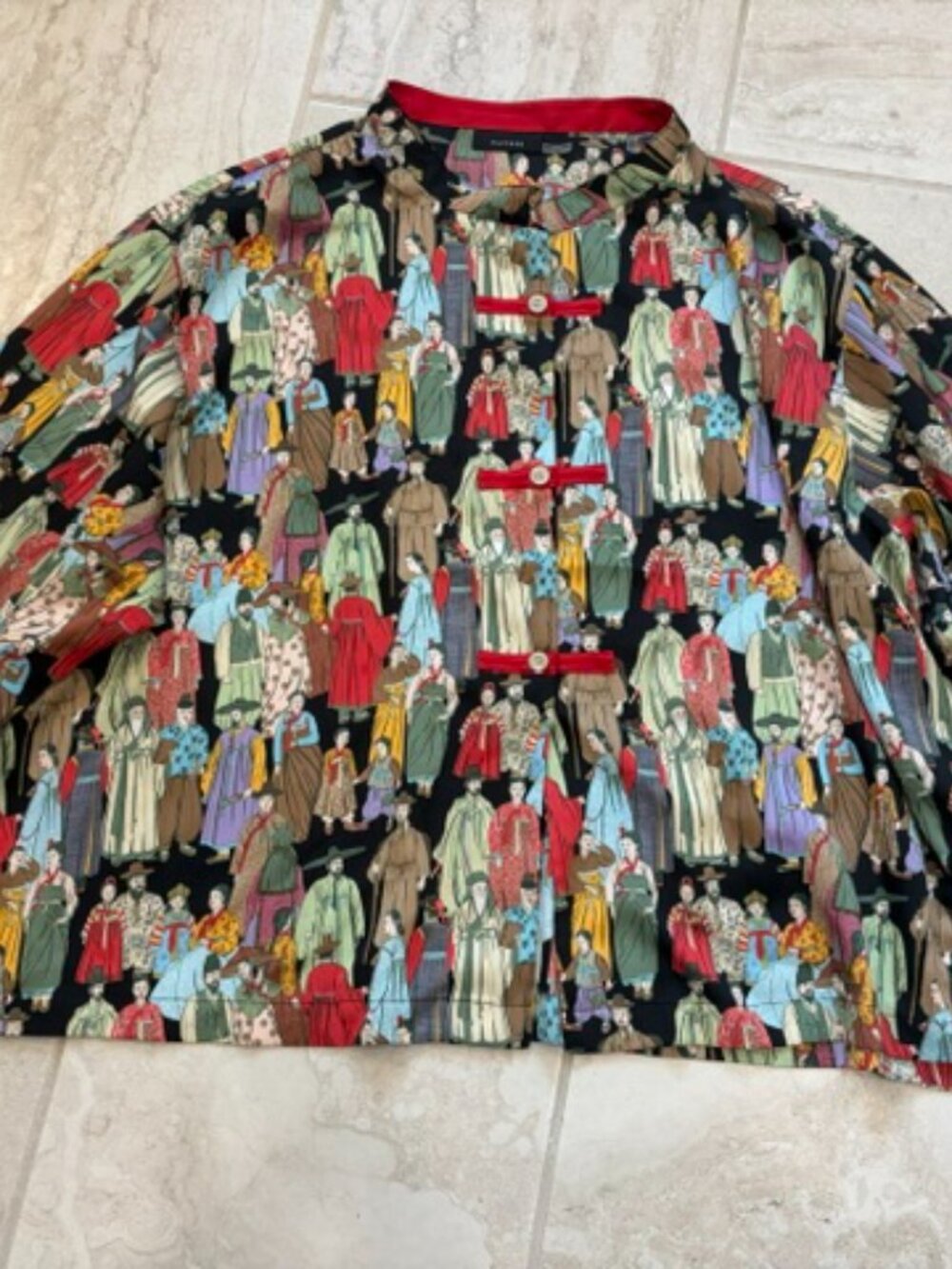Natori Dynasty Lounge Pajamas 2 Piece Asian Print 2XL Art To Wear Retail $160 - Picture 3 of 14